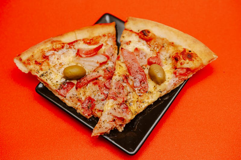 Hawaiian pizza with ham pineapple and mozzarella